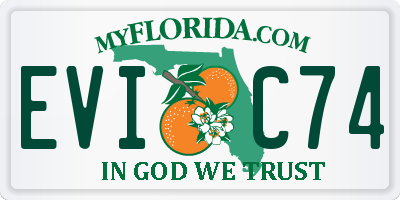 FL license plate EVIC74