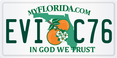 FL license plate EVIC76