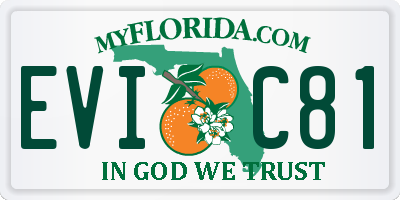 FL license plate EVIC81
