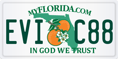 FL license plate EVIC88