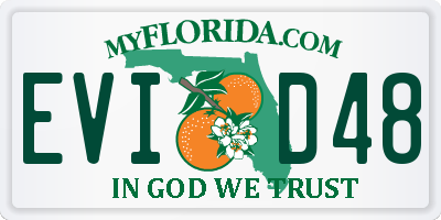 FL license plate EVID48