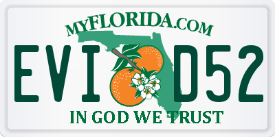 FL license plate EVID52