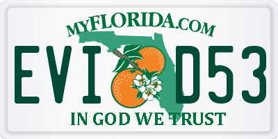 FL license plate EVID53