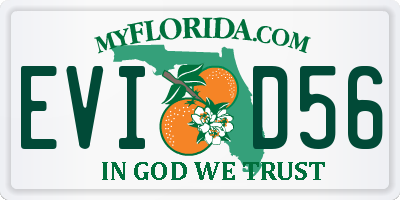 FL license plate EVID56