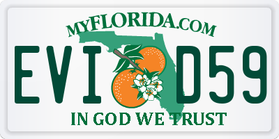 FL license plate EVID59
