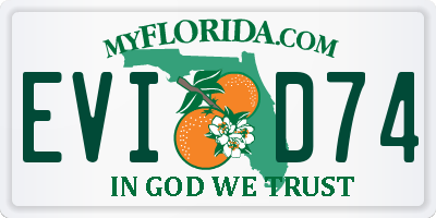 FL license plate EVID74