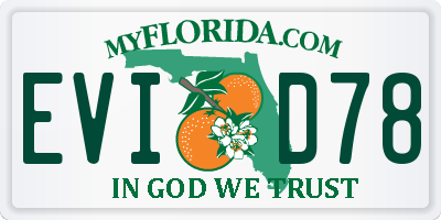 FL license plate EVID78