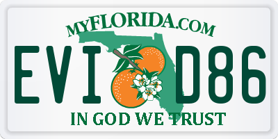 FL license plate EVID86