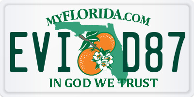 FL license plate EVID87
