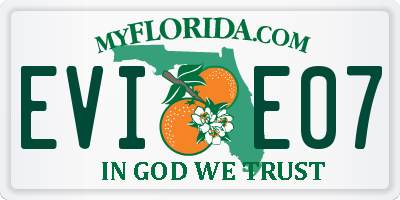 FL license plate EVIE07