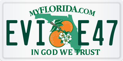 FL license plate EVIE47