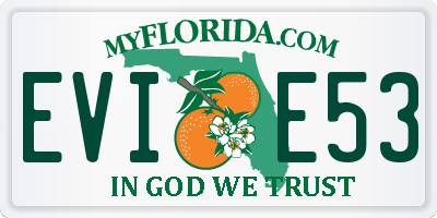 FL license plate EVIE53