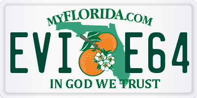 FL license plate EVIE64