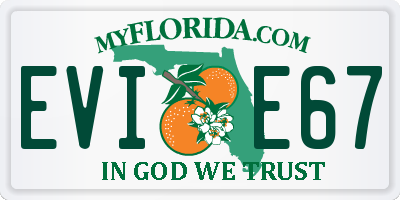 FL license plate EVIE67