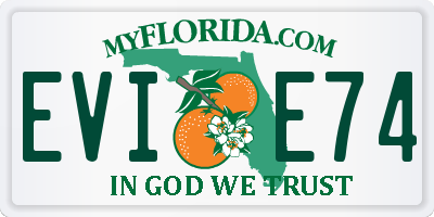 FL license plate EVIE74