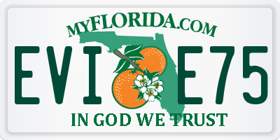 FL license plate EVIE75
