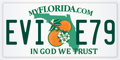 FL license plate EVIE79