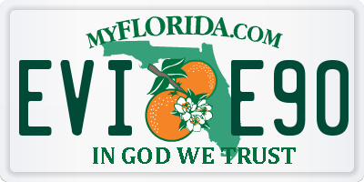 FL license plate EVIE90