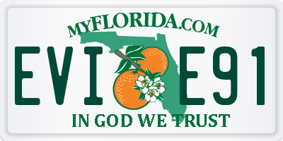 FL license plate EVIE91