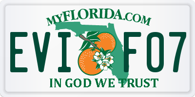 FL license plate EVIF07