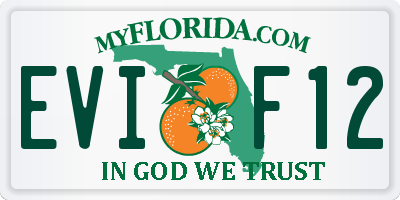 FL license plate EVIF12