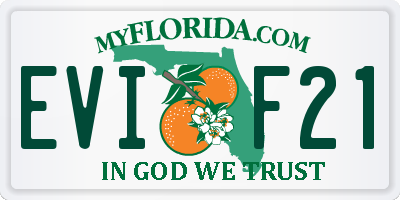 FL license plate EVIF21