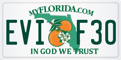 FL license plate EVIF30