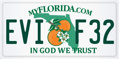 FL license plate EVIF32