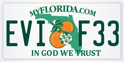 FL license plate EVIF33