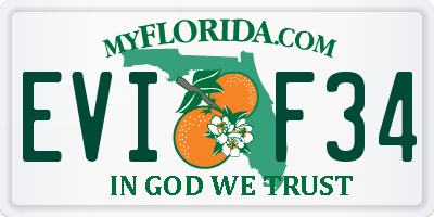 FL license plate EVIF34