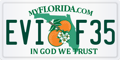 FL license plate EVIF35