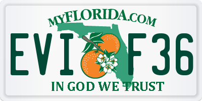 FL license plate EVIF36
