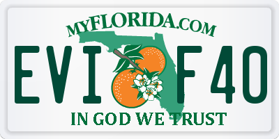 FL license plate EVIF40
