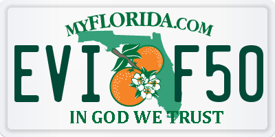 FL license plate EVIF50