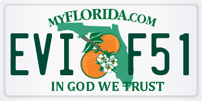 FL license plate EVIF51
