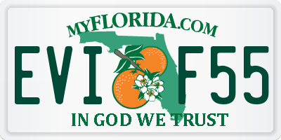 FL license plate EVIF55
