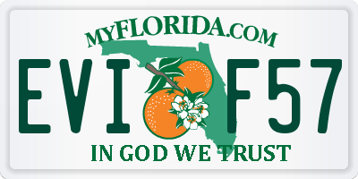 FL license plate EVIF57