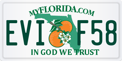 FL license plate EVIF58