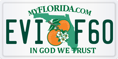 FL license plate EVIF60
