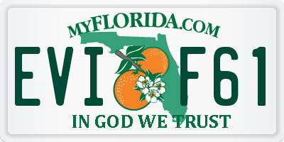 FL license plate EVIF61