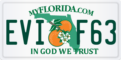 FL license plate EVIF63