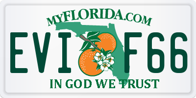 FL license plate EVIF66
