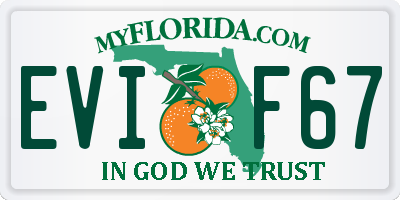FL license plate EVIF67