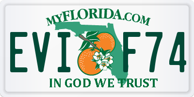 FL license plate EVIF74