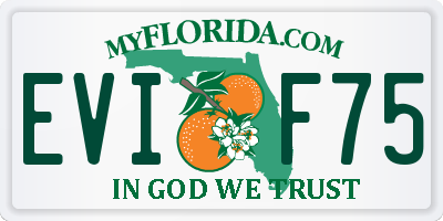 FL license plate EVIF75
