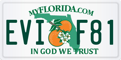 FL license plate EVIF81