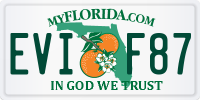 FL license plate EVIF87