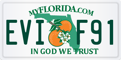 FL license plate EVIF91