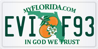 FL license plate EVIF93