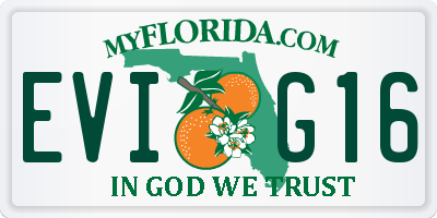 FL license plate EVIG16